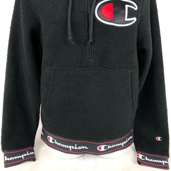 Champion Women's Sherpa Pullover Hoodie Black - Picture 3 of 8